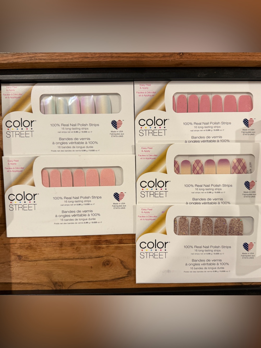 Color Street Nail Polish Strips - Pink, Light Pink, Rose Gold, Iridescent